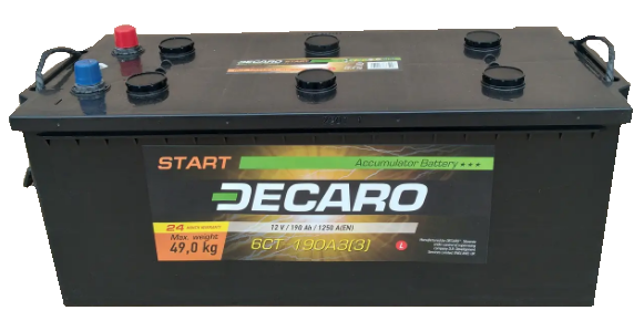 Акумулятор 190Ah-12v DECARO START(513х223х217), L,EN1250